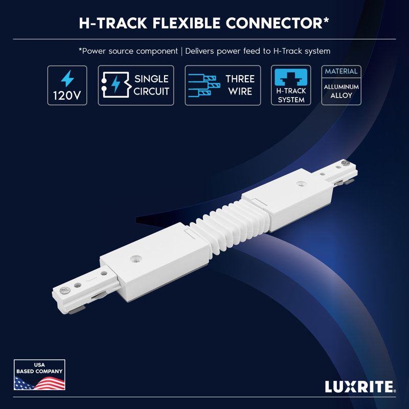 Connecteur d'éclairage sur rail luxueux Luxrit, White