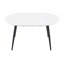 Table de salle à manger ronde extensible avec plateau en panneau de fibres à densité moyenne lisse et pieds en métal noir pour une efficacité d'espace moderne