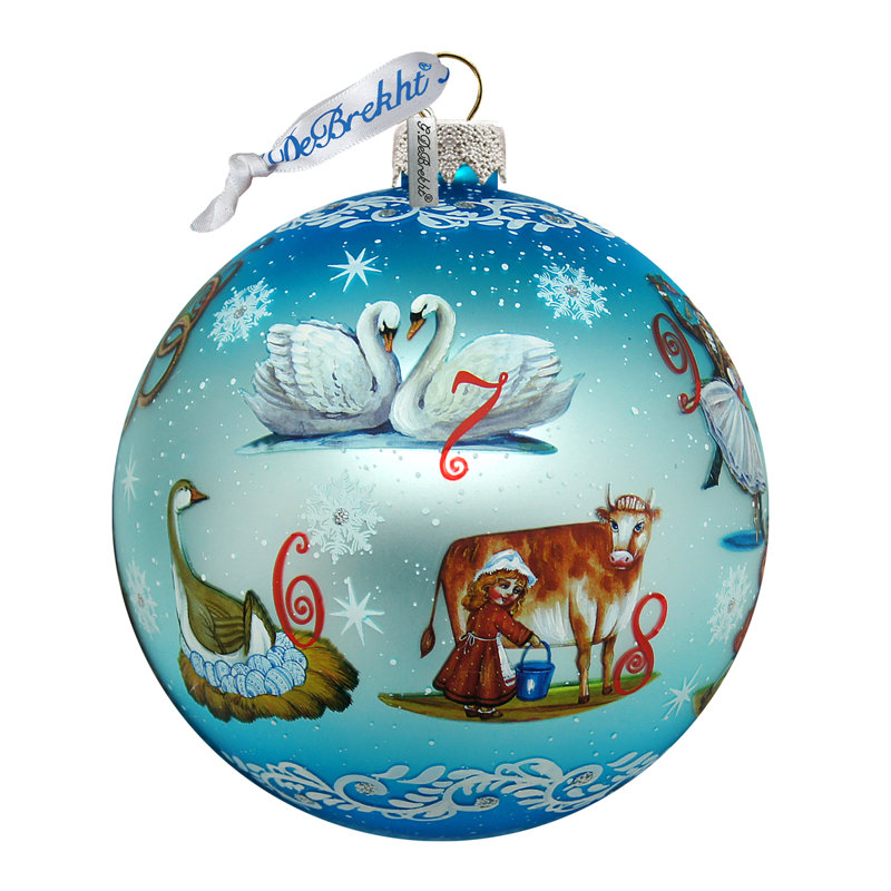 Holiday Splendor 5.5'' Handmade Glass Ball Ornament, 5.5" H x 5" W x 5" D, Christmas 22