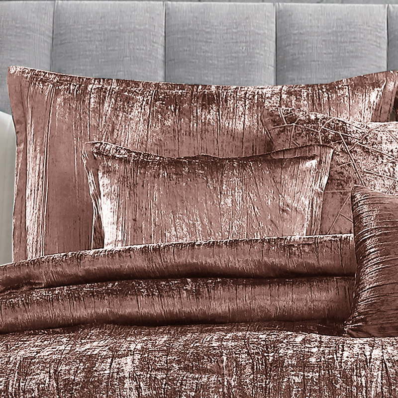 Blush Queen Crinkle Velvet 7-Piece Comforter Set