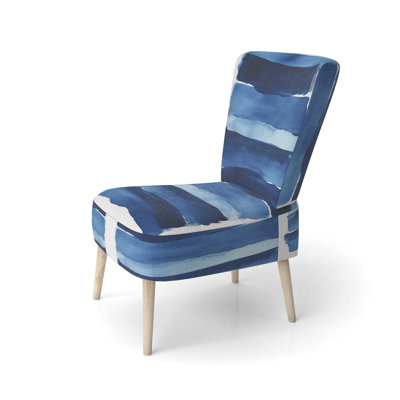 Abstract Modern Transitional Upholstered Chair - Indigo Horizon III Side Chair