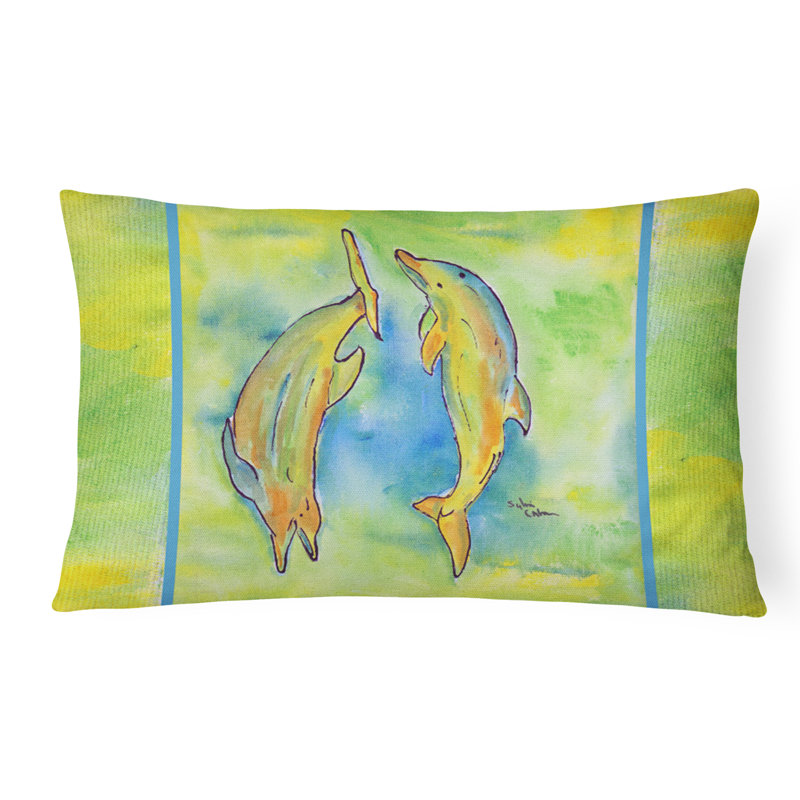 Coussin décoratif intérieur/extérieur rectangulaire dauphin