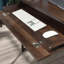 Bureau avec rehausse, finition brune