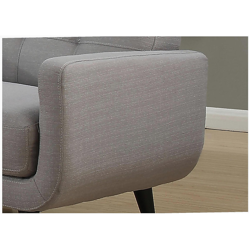 Modern Polyester Blend Fabric Accent Chair - Hardwood Frame with Quilted Detailing & Solid Wood Legs