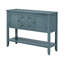 Grande console de rangement rétro Trexm Cambridge Series avec quatre petits tiroirs et une tablette inférieure pour les salons, les entrées et les cuisines-828310135