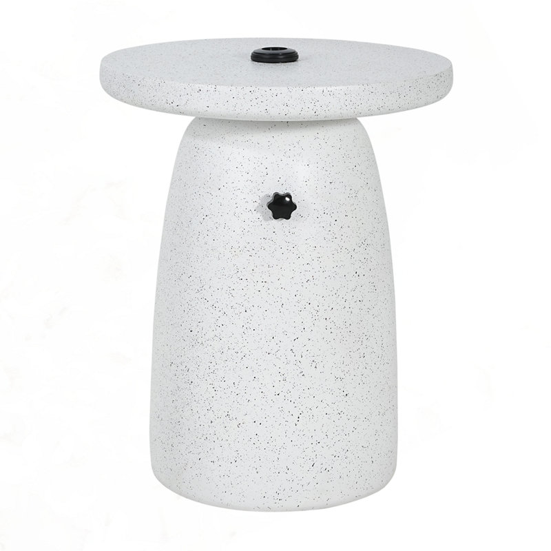 Outdoor Patio MGO Side Table Umbrella Base, White Marble 748W