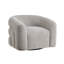 1 pièce Fauteuil d'appoint pivotant gris Boucle Revêtement en bois massif Mobilier de salon de luxe moderne Durable Élégant design