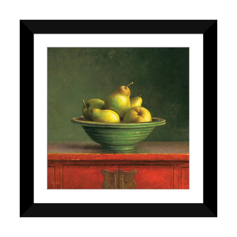 «Pears», reproduction sur toile, Papier d'art encadré noir, Blanc, H 24 po x l 24 po x P 1 po