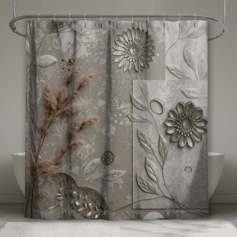 Rideaux de douche Metall Floral, 70in W x 72in H