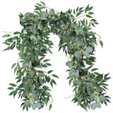 Artificial Silver Dollar Eucalyptus & Willow Twigs Garland