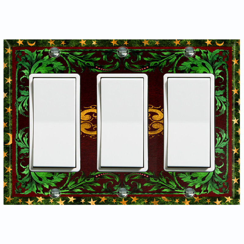Patterned 3 - Gang Toggle Light Switch Standard Wall Plate