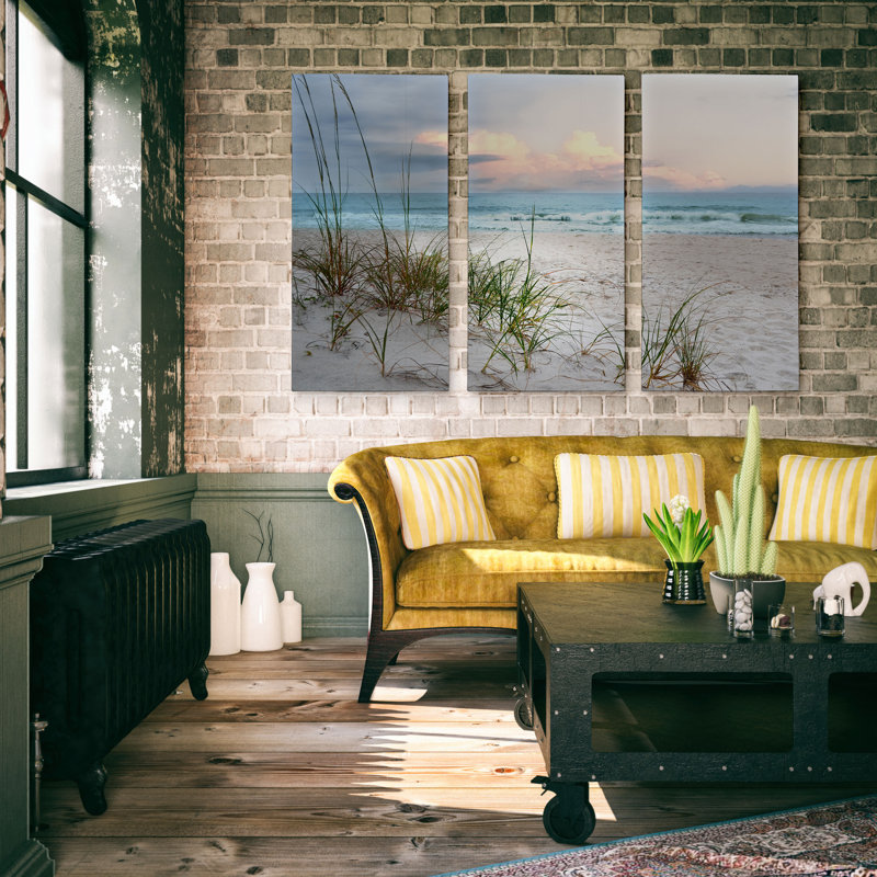 « beach bois flottant », photo multi-pièces de première qualité sur toile, H 32 po x l 48 po x P 1,5 po