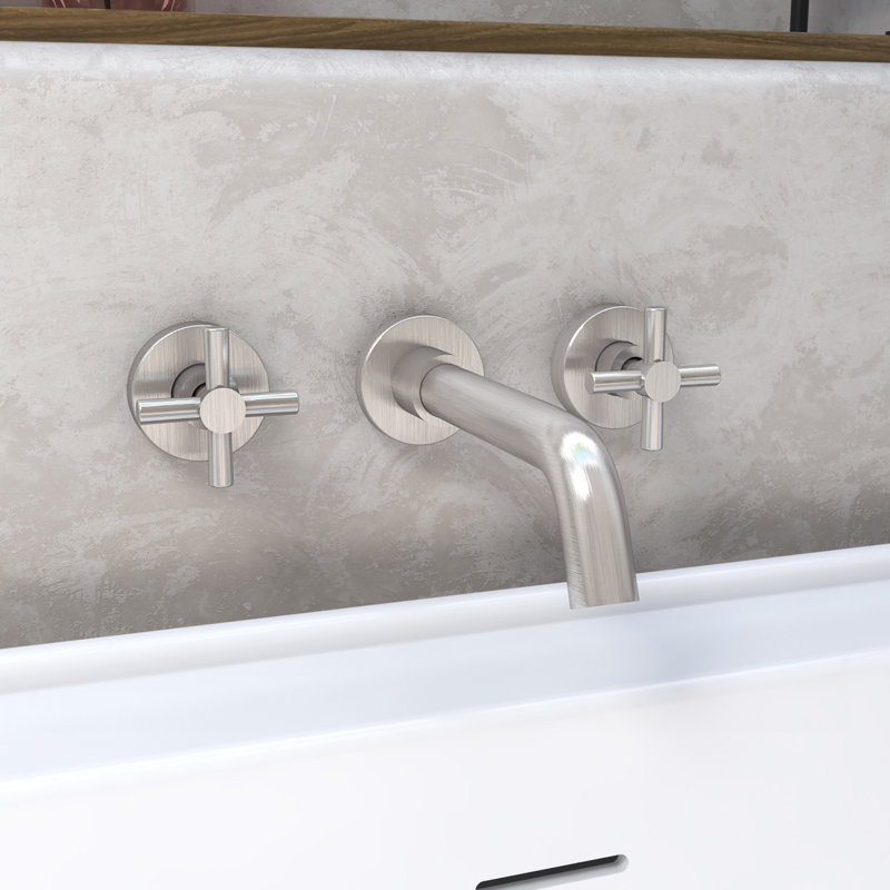 DreamLine Seneca 3 in. x 8 in. Wall Mounted Tub Faucet, Brushed Nickel