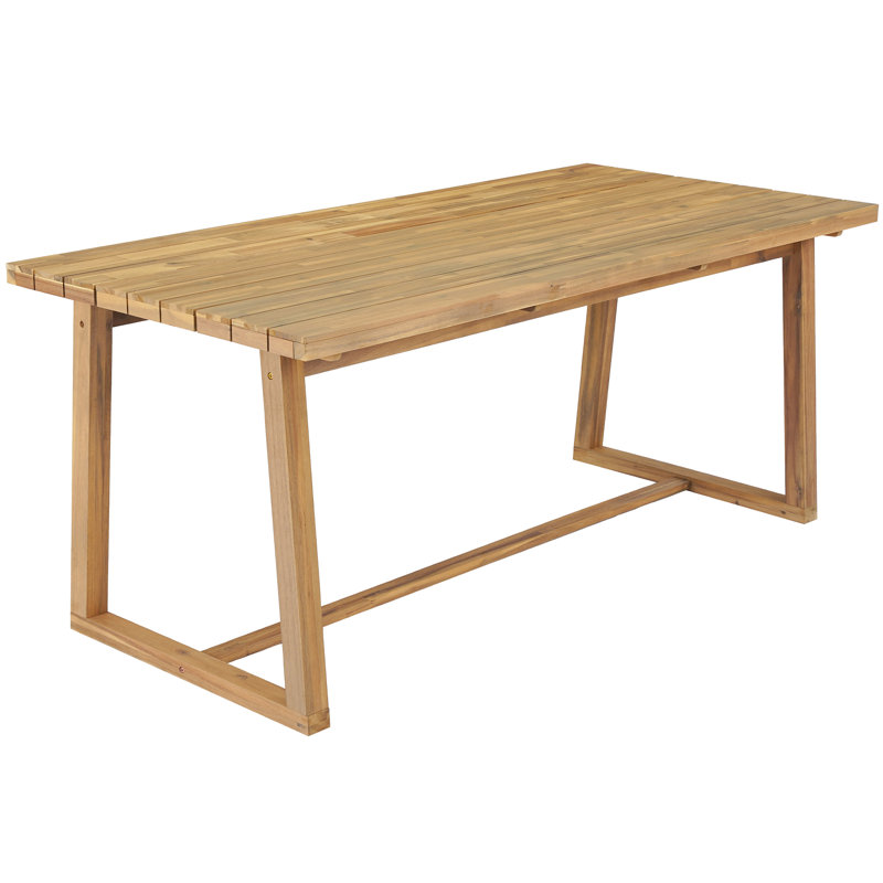  La table de salle à manger rustique en bois d'acacia rustique convient à six personnes, idéales pour les rassemblements de patio et de jardin