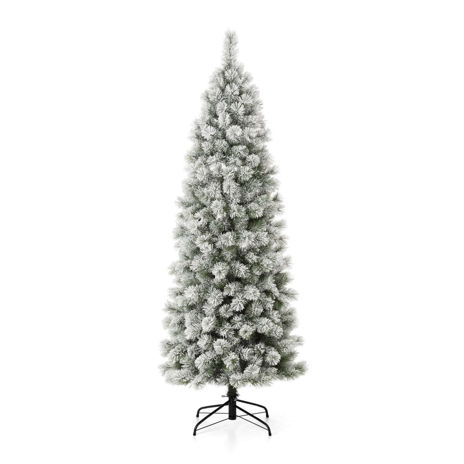 Slim Frosted Pre-Lit Pine Christmas Tree, 7.5'