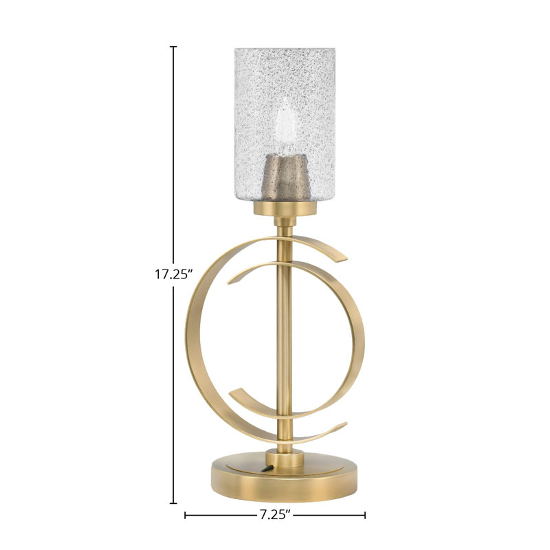 Lampe de table Armida, Laiton, Noir / transparent