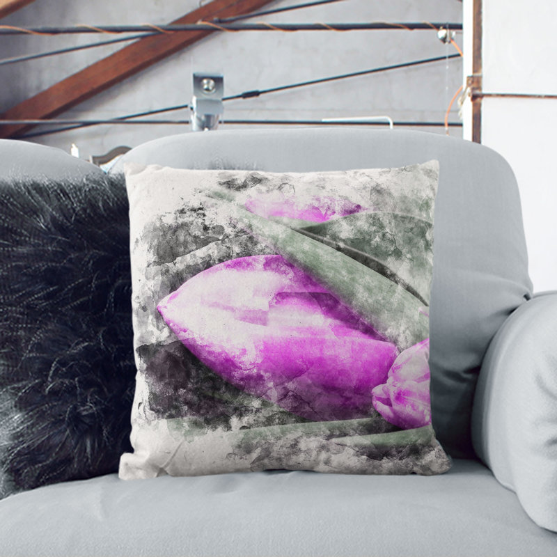 Floral Square Cushion, 55cm H x 55cm W x 20cm D