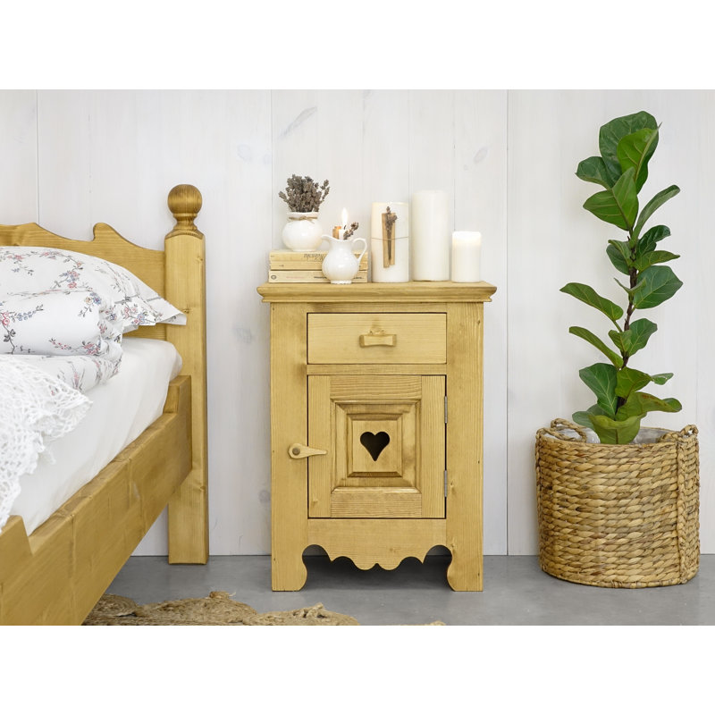 Wally 46cm W Solid Wood Bedside Table