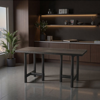 Bureau simple et durable en orme noir