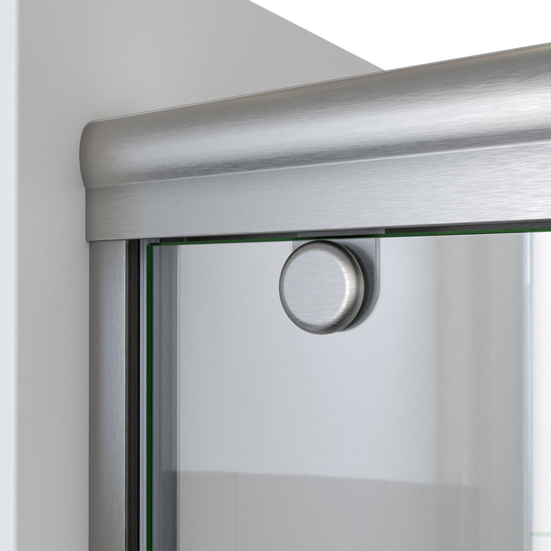  DreamLine Charisma-X 56 - 60 inch W x 76 inch H Semi-Frameless Bypass Shower Door in Brushed Nickel, Brushed Nickel, 60"