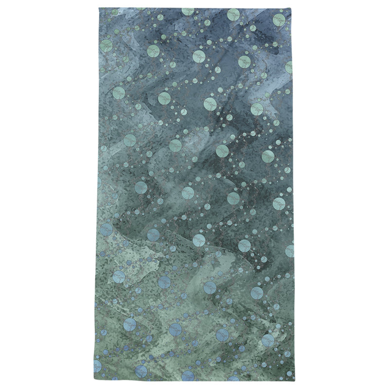 Serviette de bain Planets and Stars, Vert / Sarcelle