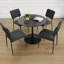 Chaise de salle à manger en velours noir 5 pièces polyvalente-287962031-287962030