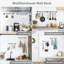Porte-gobelet mural et porte-gobelet porte-gobelet mural moderne en métal avec 10 crochets à tasses, organisateur de rangement pour tasses à thé rustiques pour la cuisine, salle à manger, café, ensemble de 2, noir