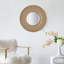 Miroir 18 po perlé transitionnel, miroir décoratif rond, art mural doré, pour salon, entrée, salle de bain, bureau, vestibule-1274528699