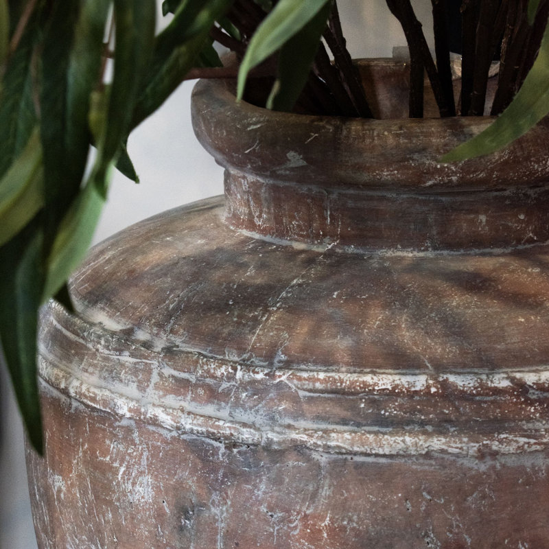 Marina Handmade Ceramic Urn Planter, Brown, 39cm H x 37cm W x 37cm D