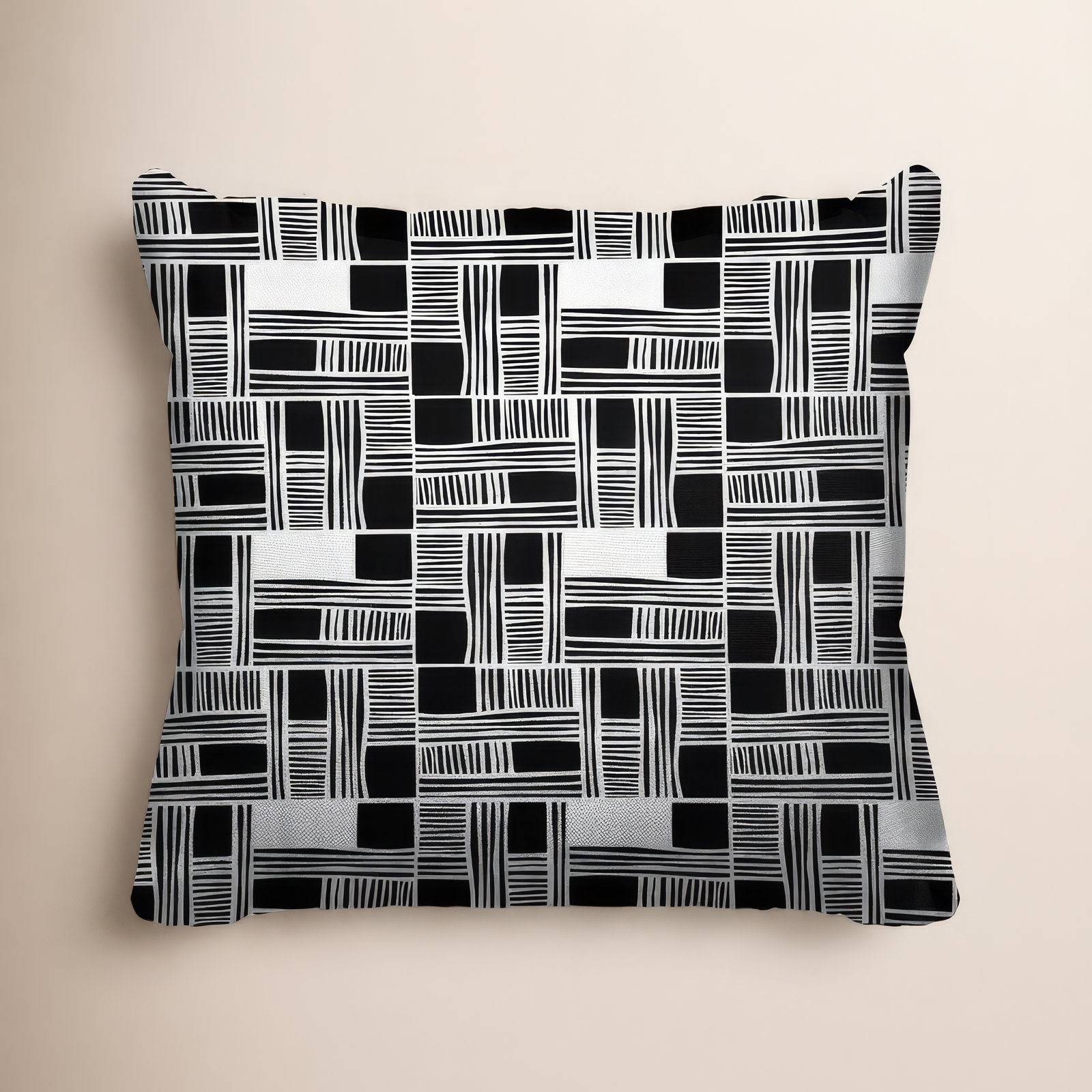 Kapri Indoor/Outdoor Throw Pillow, 19" x 19", Black, Square