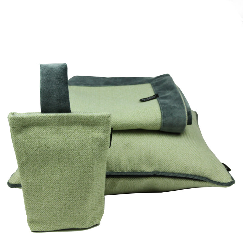 Barabara Velvet Solid Colour Bedspread, Sage Green/Charcoal Grey, W50 x L255cm
