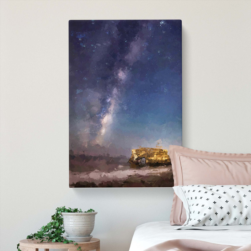 Milky Way Above Santa Cruz Beach In Abstract - Wrapped Canvas Painting, 76cm H x 50cm W x 3cm D