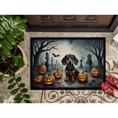 Paillasson Dachshund Spooky Halloween 18 x 27