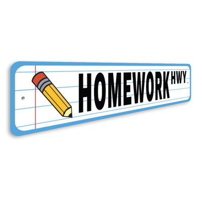 Plaque en aluminium «Homework»