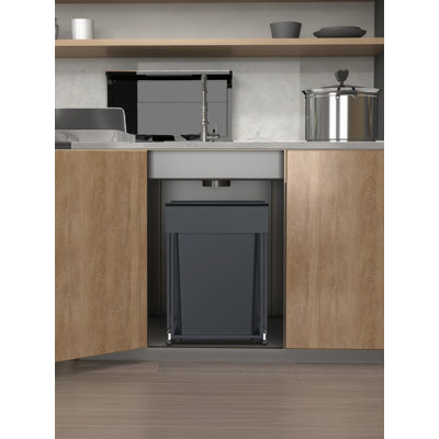 Steel Zip Kitchen Trash Can - 15L