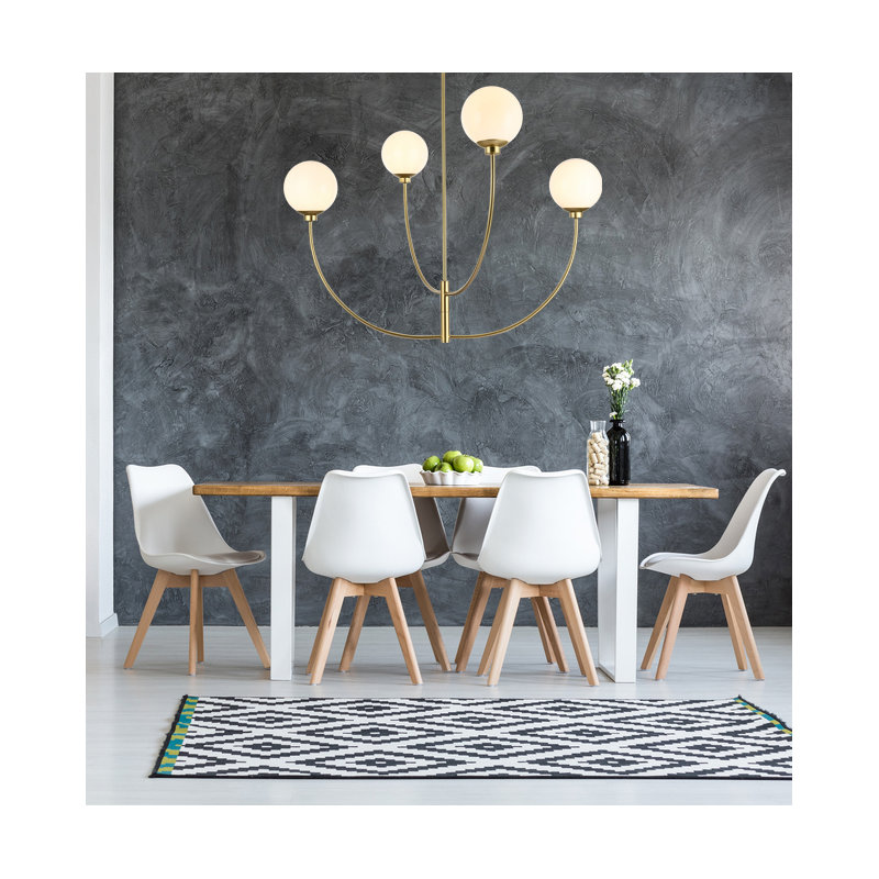 Lustre d'ambiance 4 lumières Kyle , H 29,5 po x l 42 po x P 42 po, Laiton