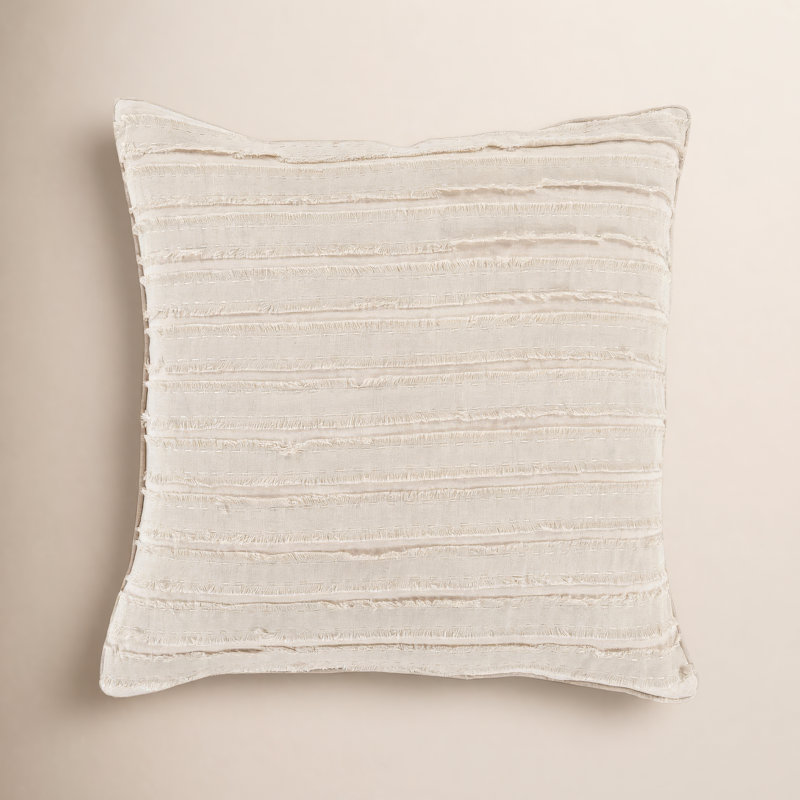 Housse de coussin en lin Lorena, H 22 po x l 22 po x P 4 po, Pes, Duvet