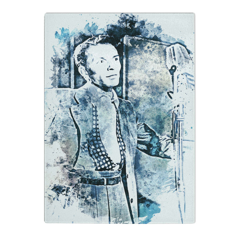 Glass Frank Sinatra in Abstract Chopping Board, 39 cm W x 28.5 cm L