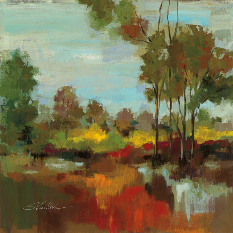 Hidden Pond Hues II by Silvia Vassileva - Wrapped Canvas Painting, 76cm H x 76cm W