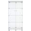 Armoire de rangement à deux portes, vitrine en verre, armoire de rangement de salon avec tablettes