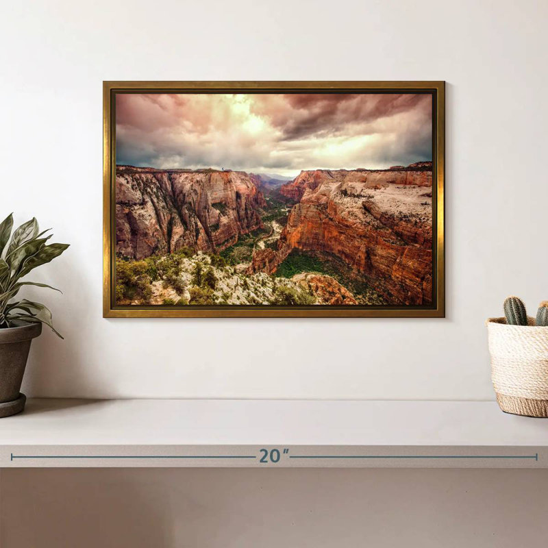 Parc national de Zion à couper le souffle, Cadre flottant doré, 13 po x 9 po