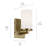 1-Light Brass Bath Vanity Wall Sconce with Clear Glass Shade-613155008