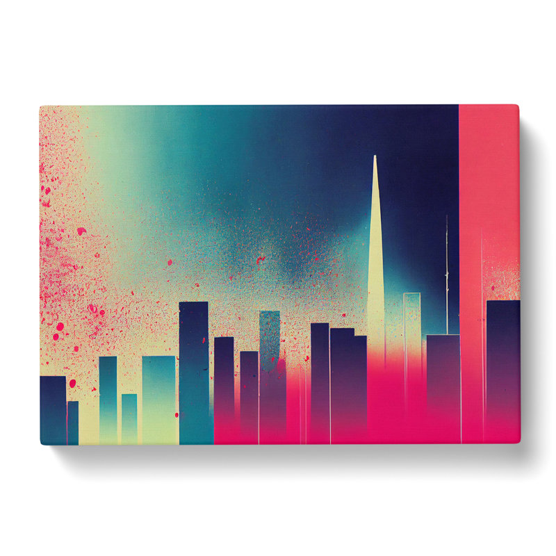 Revolutionary Architecture Painted Abstract - Wrapped Canvas, 35cm H x 50cm W x 3cm D