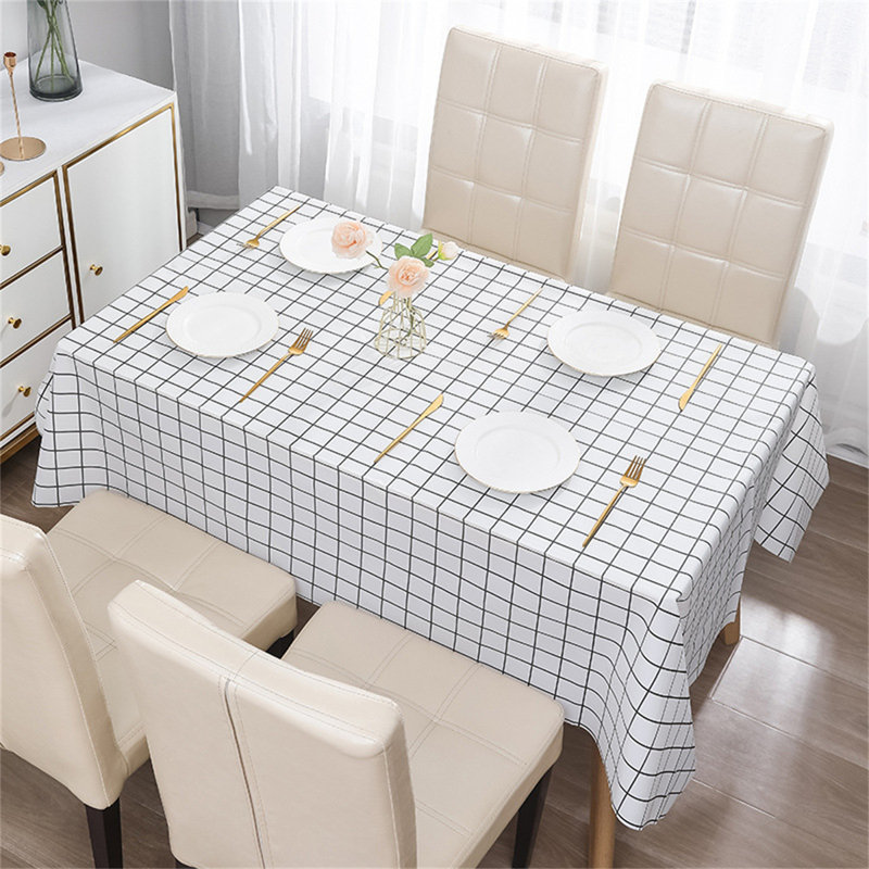 Checkered Vinyl Tablecloth, 100% Waterproof PVC Table Cover For Dining, Parties, And Camping, 70" L x 52" W