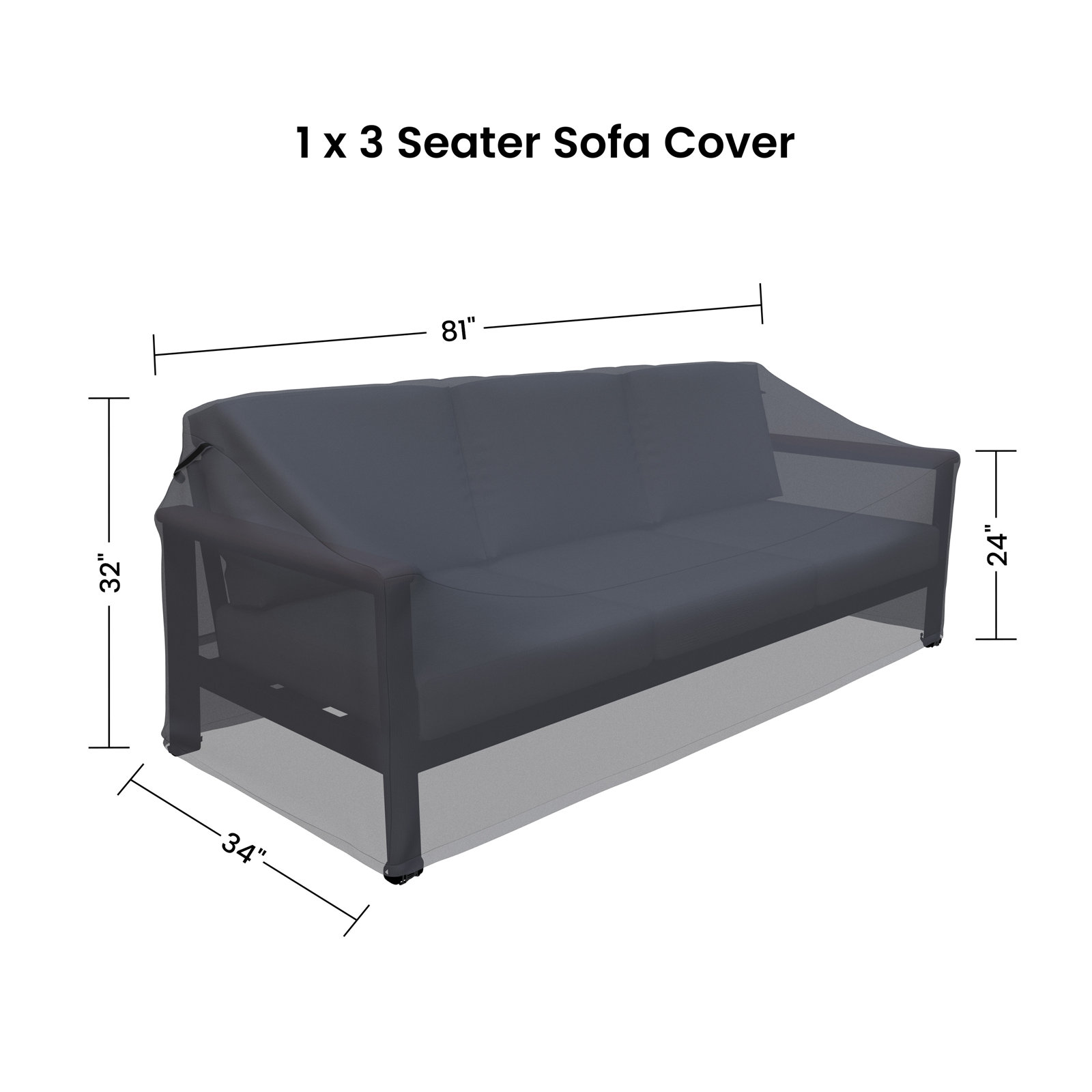 80" Powder Coated Patio Sofa Cover