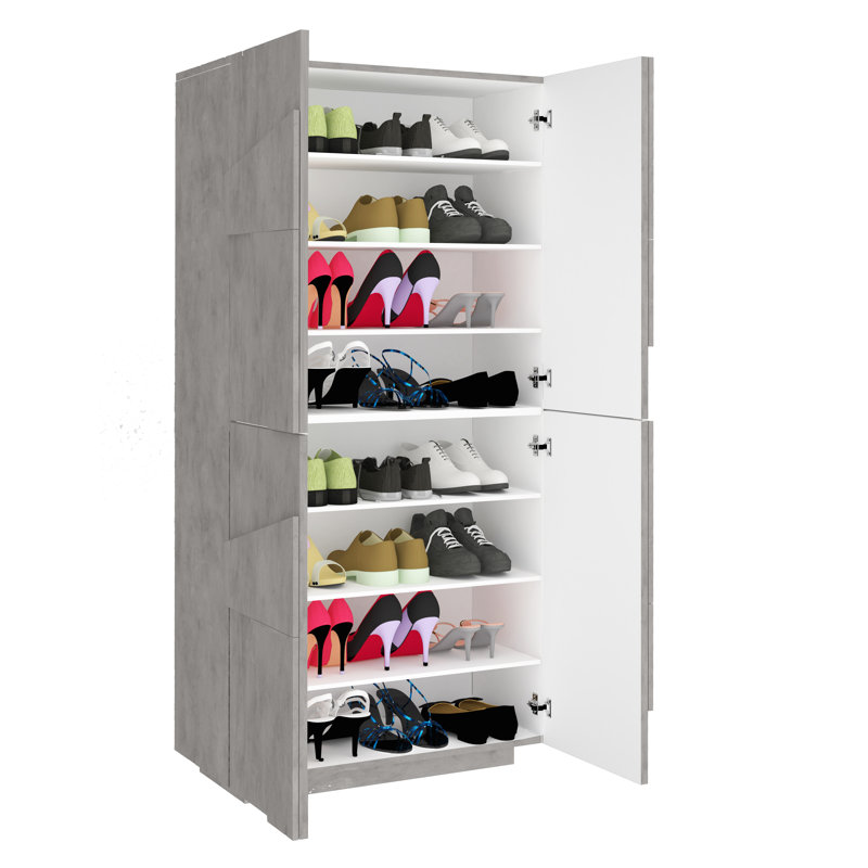 Cernobbio 32 Pair Shoe Storage Cabinet, Grey