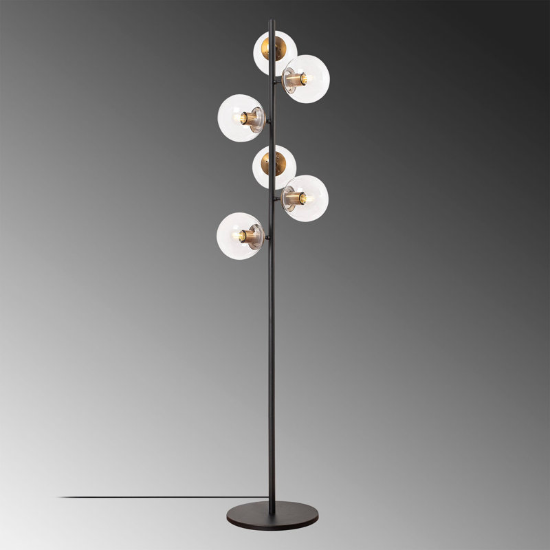 Gopinath 13.76'' Tree Floor Lamp, Black