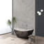 Baignoire autoportante en acrylique de 59 pouces - Baignoire de trempage contemporaine pour adultes avec bonde et trop-plein, finition noire et blanche, facile à installer, baignoire spa