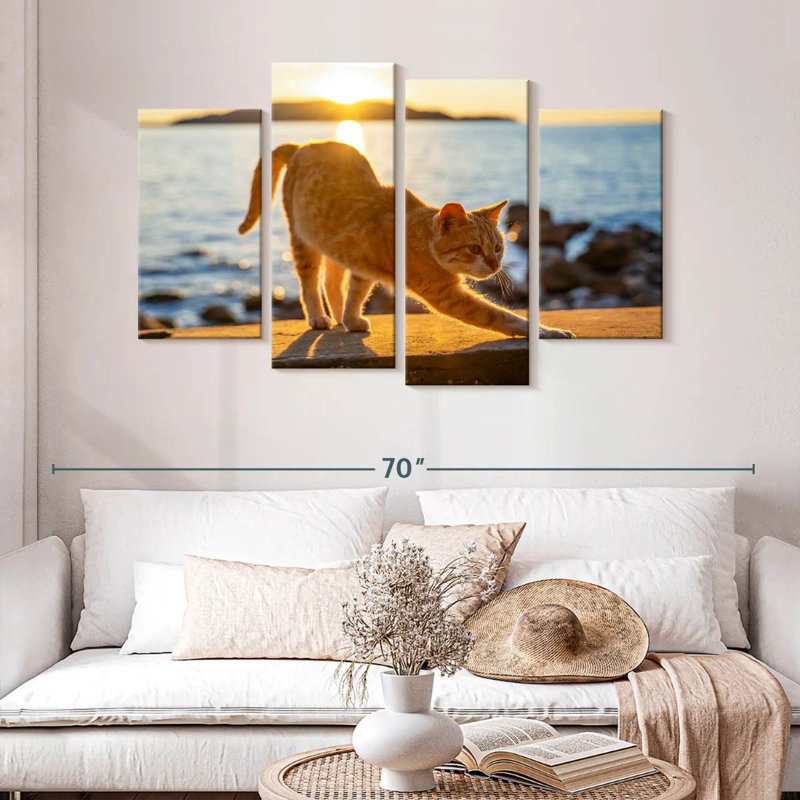 Brampt Yellow Cat, 32" H x 52" W