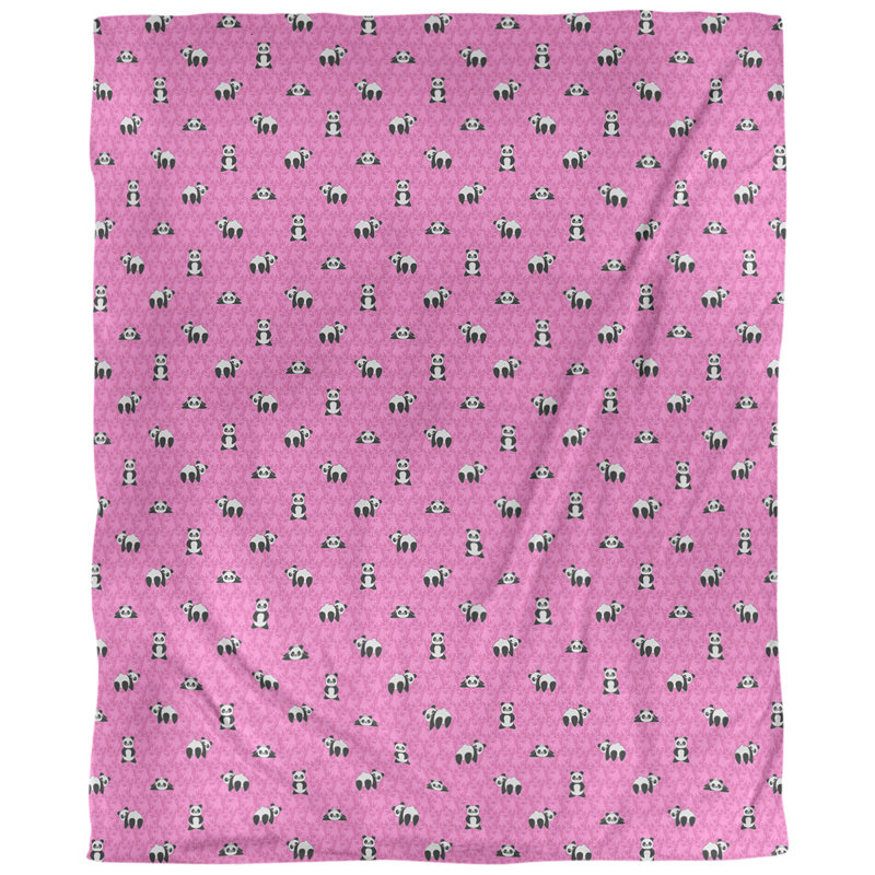 Tissu panda, Rose, L 56 po x l 36 po, Coton peigné de base
